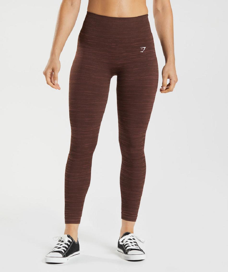 Legginsy Damskie Gymshark Adapt Marl Seamless Brązowe Różowe Brązowe | PL 2337SGL